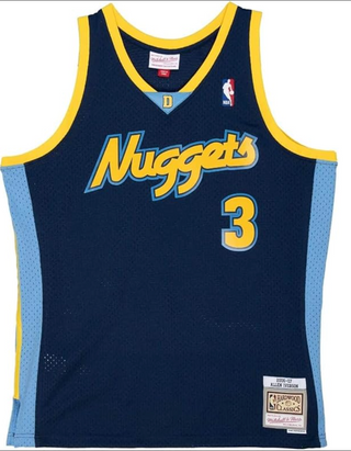 MITCHELL & NESS ALLEN IVERSON DENVER NUGGETS 2006-07 SWINGMAN JERSEY