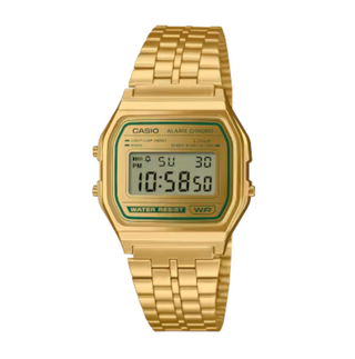 CASIO VINTAGE GOLD/GREEN TRIM A158WEGV-9A