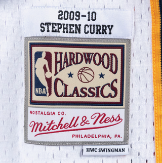 MITCHELL & NESS STEPHEN CURRY GOLDEN STATE WARRIORS 2009-10 WHITE SWINGMAN JERSEY