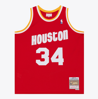 MITCHELL & NESS HAKEEM OLAJUWON ROCKETS 1993-94 RED SWINGMAN JERSEY