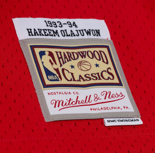 MITCHELL & NESS HAKEEM OLAJUWON ROCKETS 1993-94 RED SWINGMAN JERSEY