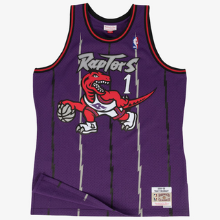 MITCHELL & NESS TRACY MCGRADY RAPTORS PURPLE STRIPE 1998-99 SWINGMAN JERSEY (Copy)