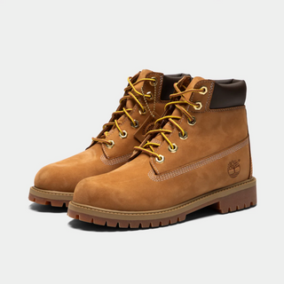 TIMBERLAND JUNIOR'S 6-INCH PREMIUM LACE-UP WATERPROOF WINTER BOOT NUBUCK BEIGE WHEAT TB112909-713