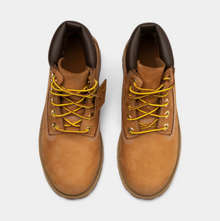 TIMBERLAND JUNIOR'S 6-INCH PREMIUM LACE-UP WATERPROOF WINTER BOOT NUBUCK BEIGE WHEAT TB112909-713