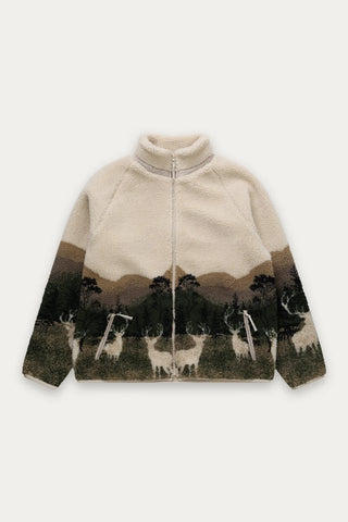 MEN'S KUWALLA TEE PRINTED SHERPA JACKET 'ELK WILDLIFE' KUL-SFZ3030-0326
