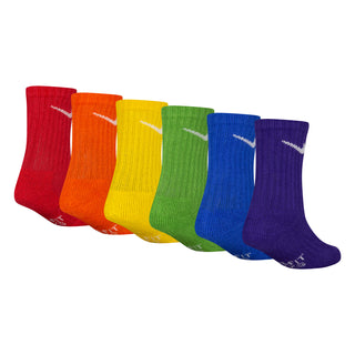 NIKE KIDS CREW SOCKS 6 PACK 10C-3Y  'MULTI' UN0019-E69