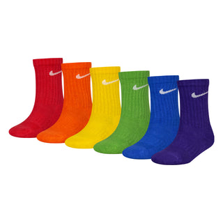 NIKE KIDS CREW SOCKS 6 PACK 10C-3Y  'MULTI' UN0019-E69