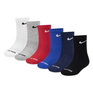 NIKE KIDS CREW SOCKS 6 PACK 'MULTI' UN0019-F66