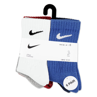 NIKE KIDS CREW SOCKS 6 PACK 'MULTI' UN0019-F66