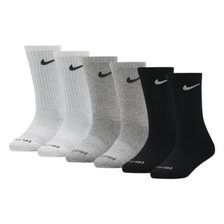 NIKE KIDS CREW SOCKS 6 PACK 'GREY HEATHER' UN0019-G0E