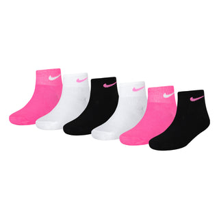 KIDS NIKE METALLIC SWOOSH QUARTER SOCKS 'PINK POW' UN0357-AA6