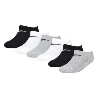 NIKE KIDS NO SHOW SOCKS 6PACK 'WHITE/DARK GREY HEATHER' UN0371-W2F