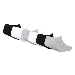 NIKE KIDS NO SHOW SOCKS 6PACK 'WHITE/DARK GREY HEATHER' UN0371-W2F