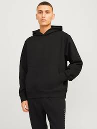 MENS JACK&JONES WIDE FIT URBAN EDGE HOODIE "BLACK" 12259944