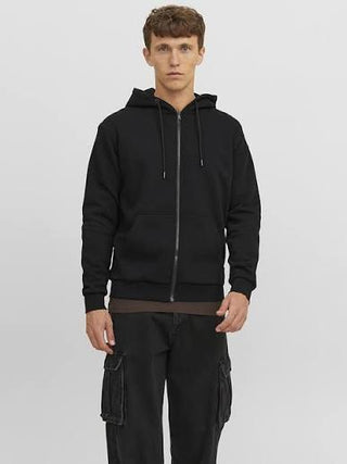 JACK & JONES JJEBRADLEY SWEAT ZIP HOOD NOOS PLS "BLACK" 12250596