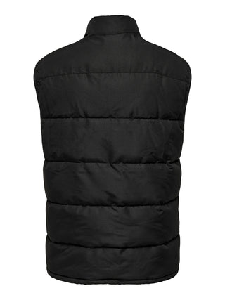 MEN'S ONLY & SONS ONSJAKE QUILTED GILET "BLACK" 22024229