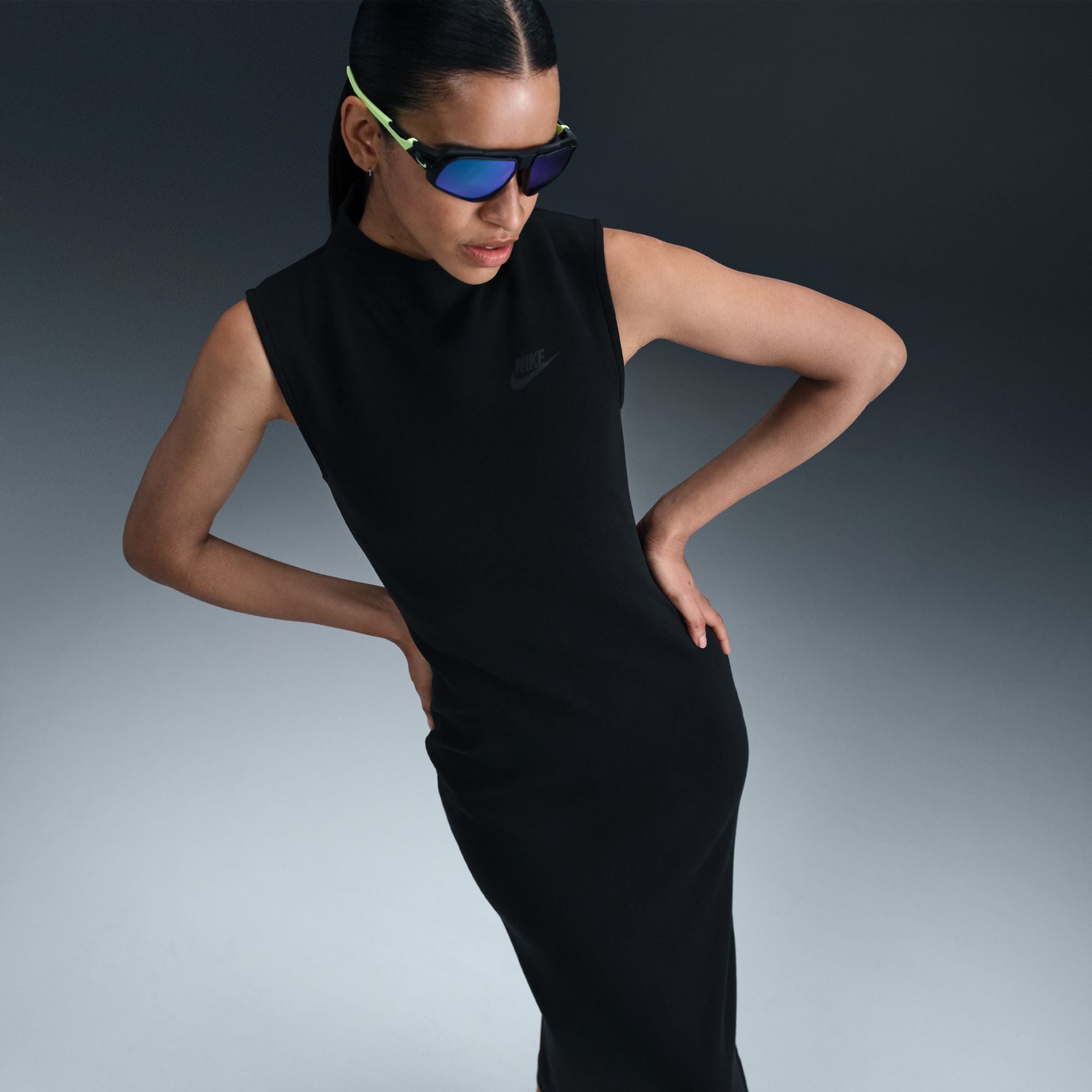 WOMEN'S NIKE SPORTSWEAR TECH FLEECE SLIM MAXI TANK DRESS "BLACK" HJ138 - Sam Tabak WOMEN'S NIKE SPORTSWEAR TECH FLEECE SLIM MAXI TANK DRESS "BLACK" HJ138 - Sam Tabak