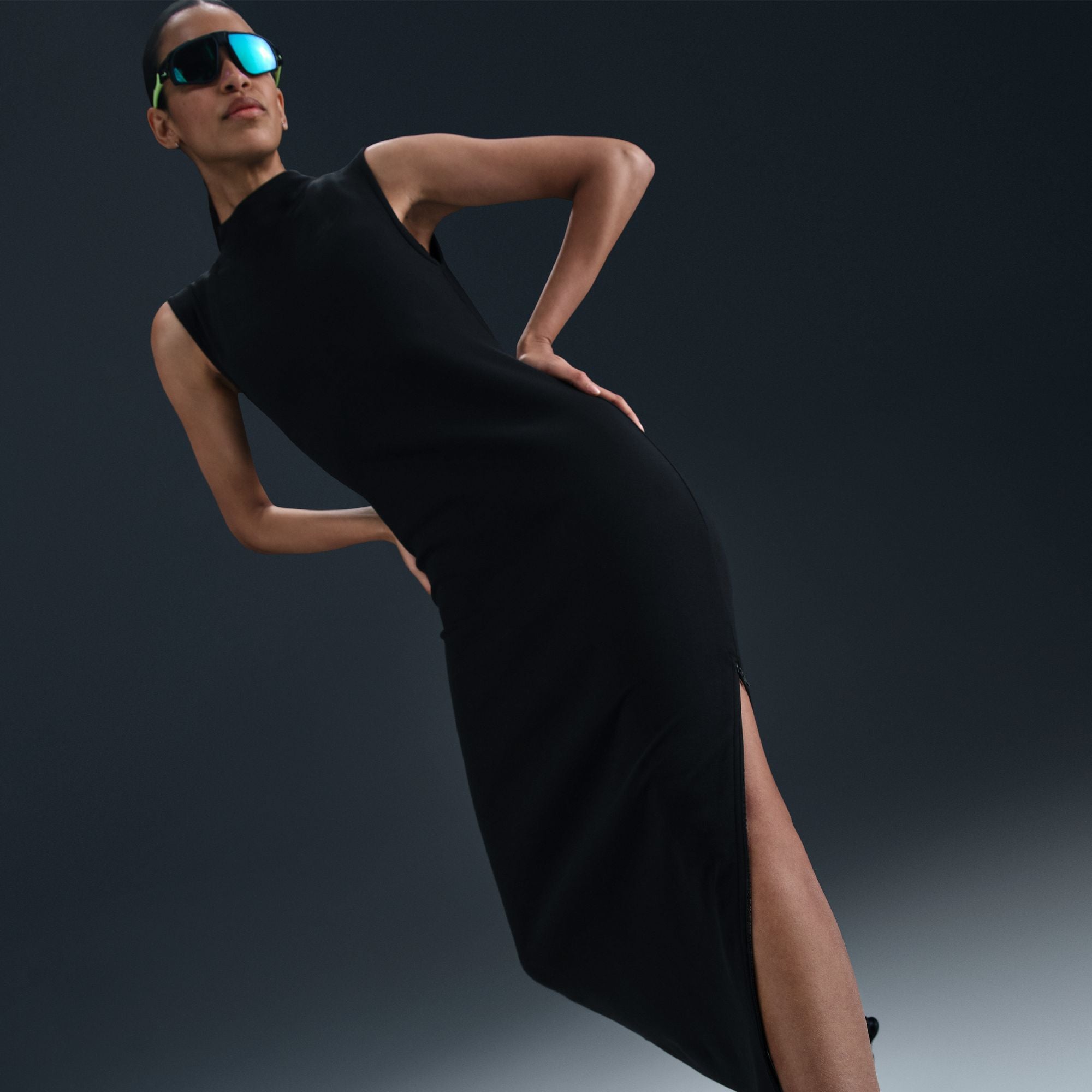 WOMEN'S NIKE SPORTSWEAR TECH FLEECE SLIM MAXI TANK DRESS "BLACK" HJ138 - Sam Tabak WOMEN'S NIKE SPORTSWEAR TECH FLEECE SLIM MAXI TANK DRESS "BLACK" HJ138 - Sam Tabak