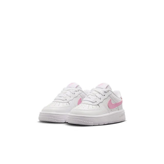 (TD) KIDS NIKE AIR FORCE ONE LOW " WHITE/PINK RISE-WHITE" IF1674-124