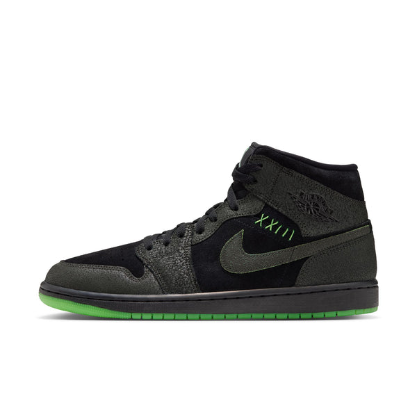 MEN'S AIR JORDAN 1 MID SE "HALLOWEEN BLACK/SCREAM GREEN" IQ5492-001