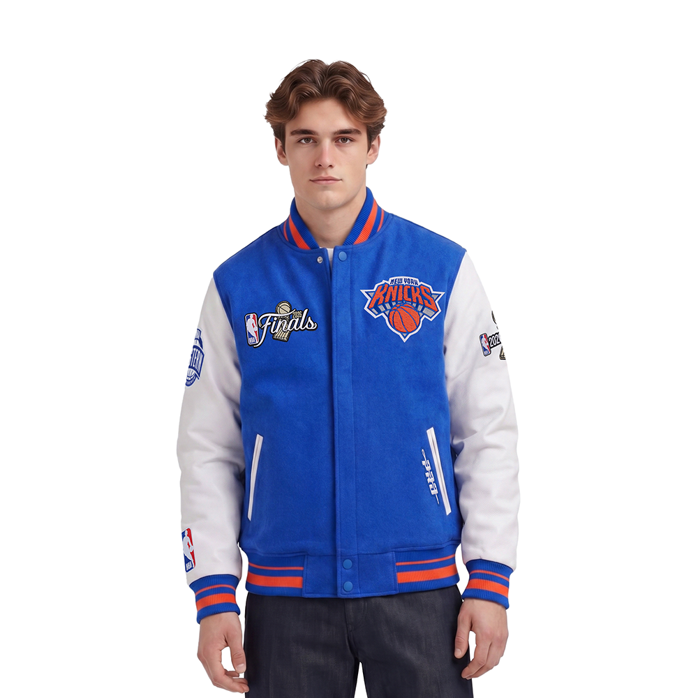PRO STANDARD NEW YORK KNICKS 2026 NBA CHAMPIONSHIP RIB WOOL VARSITY JA ...