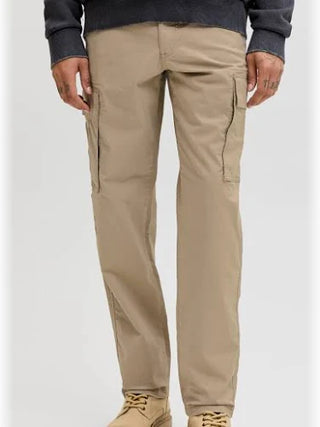MEN'S JACK&JONES RELAXED CARGO JEANS JPSTKANE CARGO NOOS "CROCKERY"